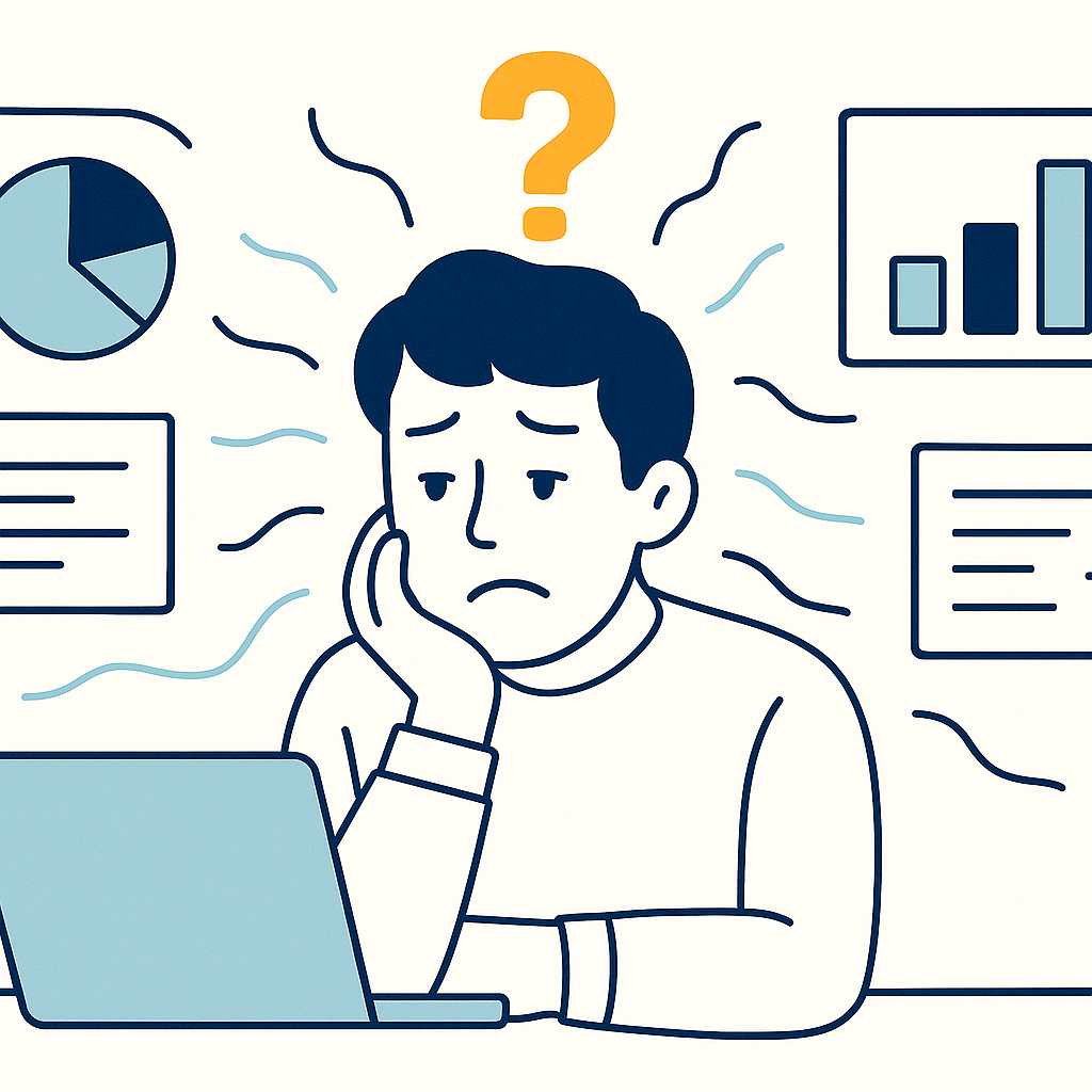 Illustration depicting strategy planning struggles