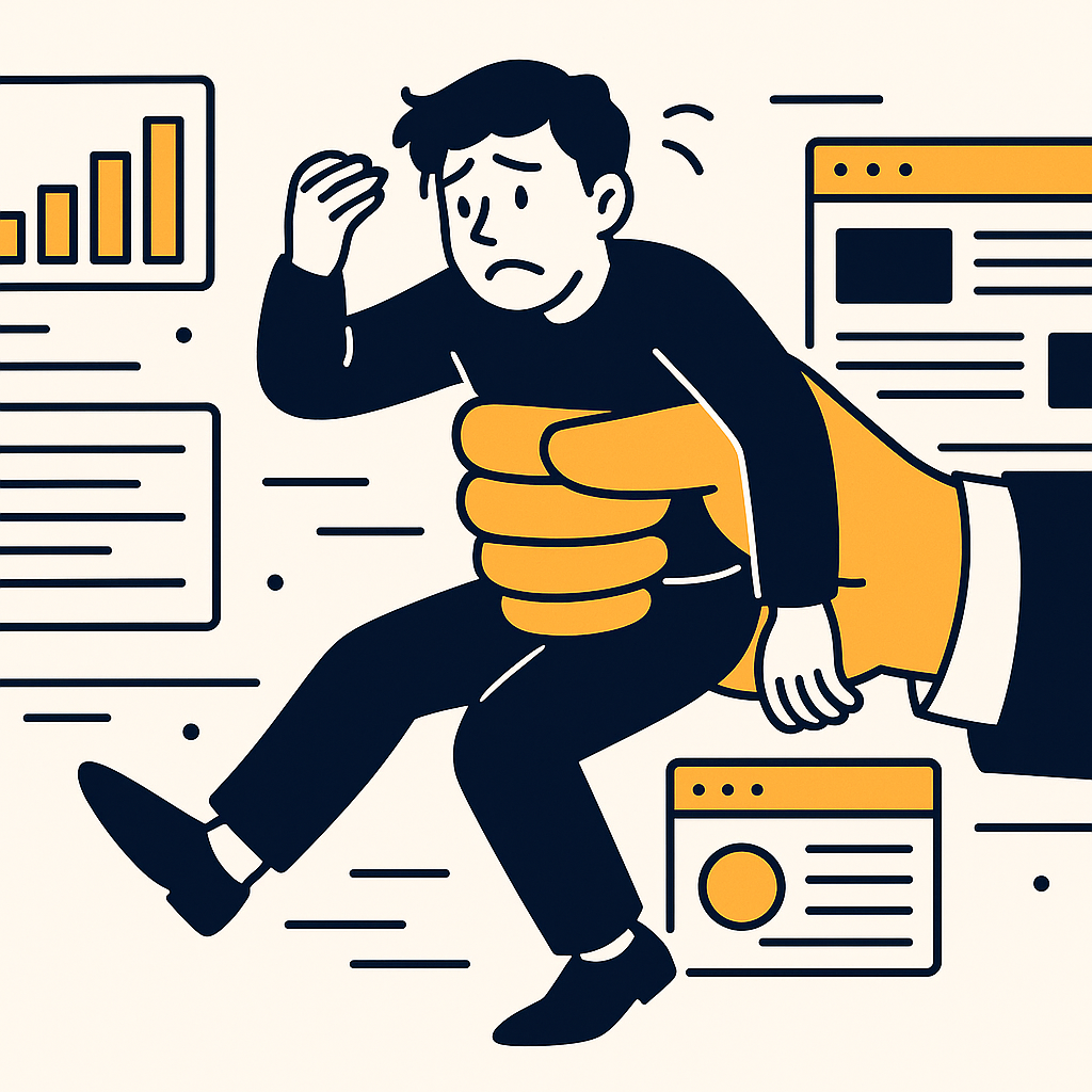 Illustration depicting outsourcing concerns